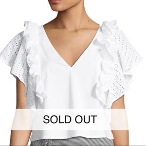 🌤White Top with Ruffles Light & Airy🌤